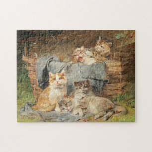 Playful Cats Julius Adam the Younger Jigsaw Puzzle