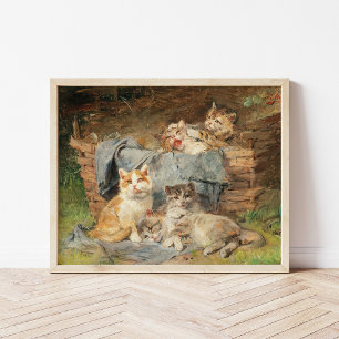 Playful Cats   Julius Adam the Younger Poster