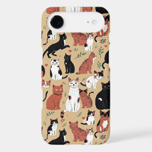 Playful Cats on a Tan Background