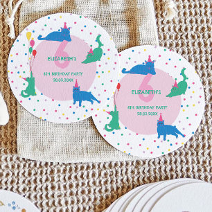 Playful Cats Purrfect Birthday Classic Round Sticker