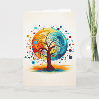 Playful Cheerful Tree of Life Nature Card