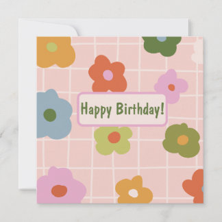 Playful chequered plaid with daisies