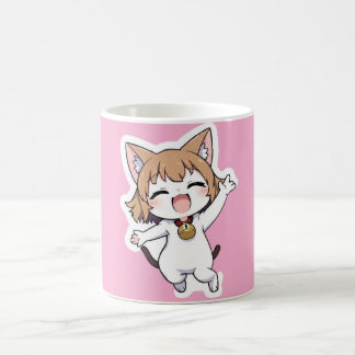 Playful Chibi Cat Girl Coffee Mug