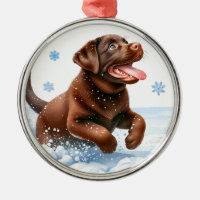 Playful Chocolate Labrador Retriever Dog Christmas