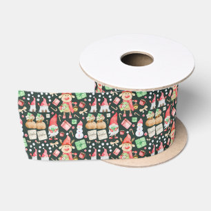 Playful Christmas Aesthetic Pattern - Fun Holiday Satin Ribbon