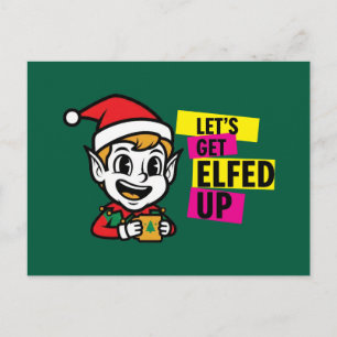Playful Christmas Elf Postcard