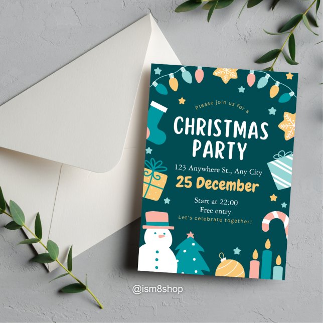 Playful Christmas Holiday Party Invitation (Creator Uploaded)