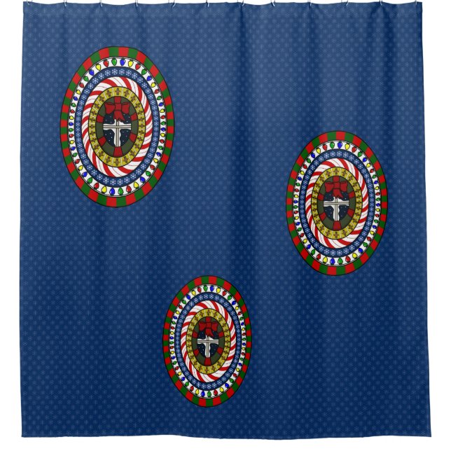 Playful Christmas Shower Curtain (Front)