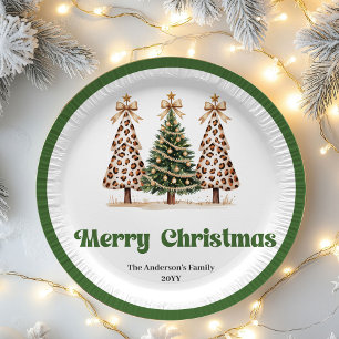 Playful Christmas Tree Editable Personalised Plate