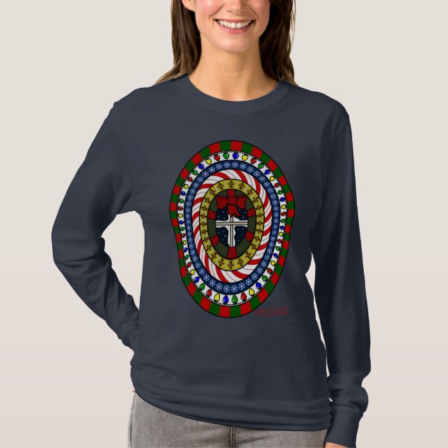 Playful Christmas Women's Dark Shirt (Front)