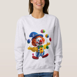 Playful Clown Jumping With Bright Balls Sweatshirt