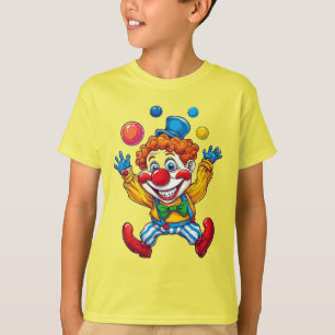 Playful Clown Jumping With Bright Balls T-Shirt
