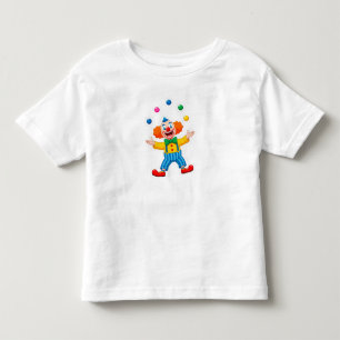 Playful Clown Jumping With Bright Balls Toddler T-Shirt