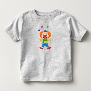 Playful Clown Jumping With Bright Balls Toddler T-Shirt
