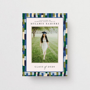 Playful Colorful Retro Photo Graduation Invitation