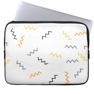 Playful, colorful, trendy, modern memphis zigzags laptop sleeve