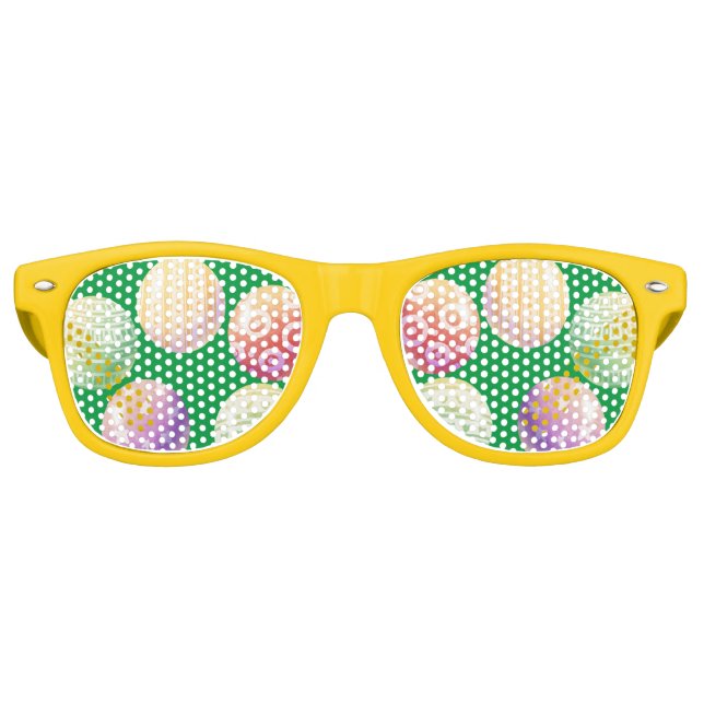 Playful Colourful Balls Fun  Retro Sunglasses (Front)
