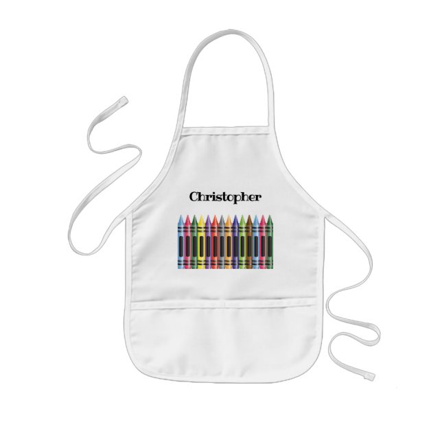 Playful Colourful Crayons Kids Apron (Front)