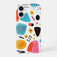 Playful Colourful Geometric Memphis Style Pattern