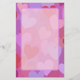 Playful Colourful Heart Pattern Stationery