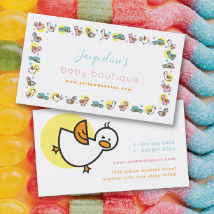 Playful Colourful Pastels Ducklings And Dots Frame Business Card