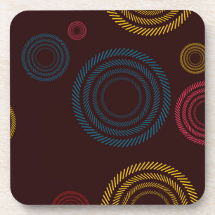 Playful, colourful, trendy, cool striped circles coaster