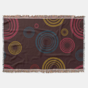 Playful, colourful, trendy, cool striped circles throw blanket