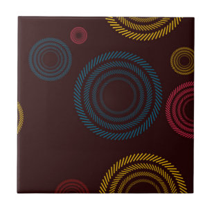 Playful, colourful, trendy, cool striped circles tile