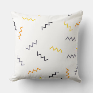 Playful, colourful, trendy, modern memphis zigzags cushion