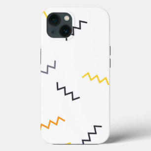 Playful, colourful, trendy, modern memphis zigzags iPhone 13 case