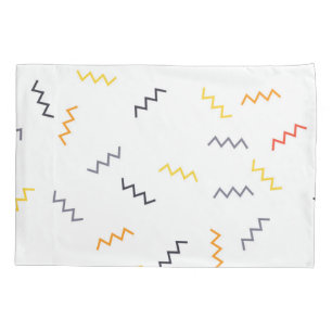 Playful, colourful, trendy, modern memphis zigzags pillowcase