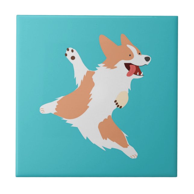 Playful Corgi Tile (Front)