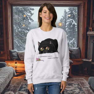 Playful Cream Kitty Butt Wiggle Black Cat Sweatshirt