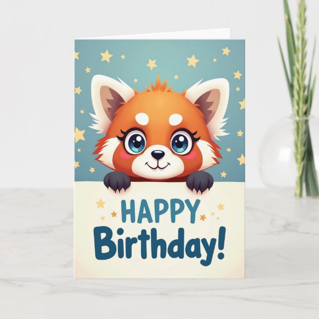 Playful Creature Birthday Card (Front)