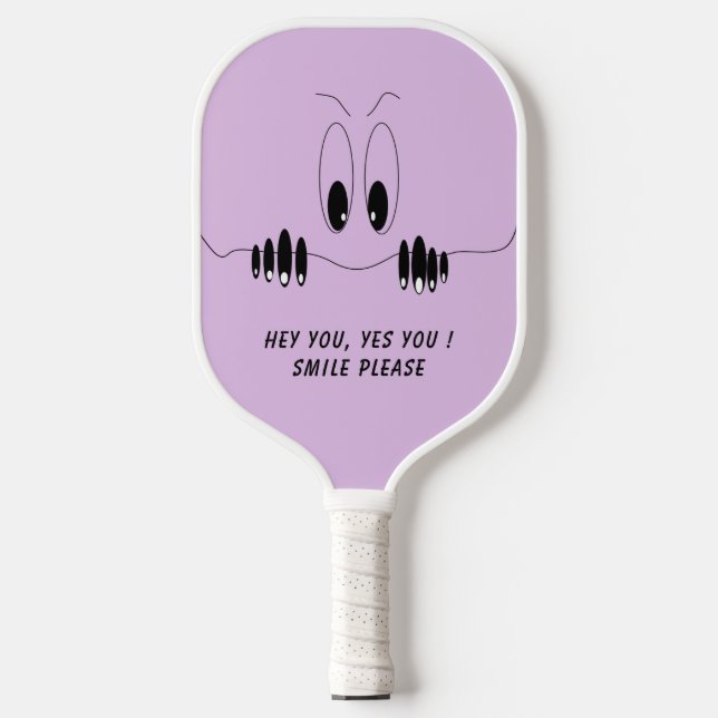 Playful Curious Eyes Smile Pickleball Paddle Funny (Front)