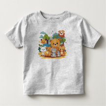 Playful Cute Animal Friends Toddler Fine Jersey 