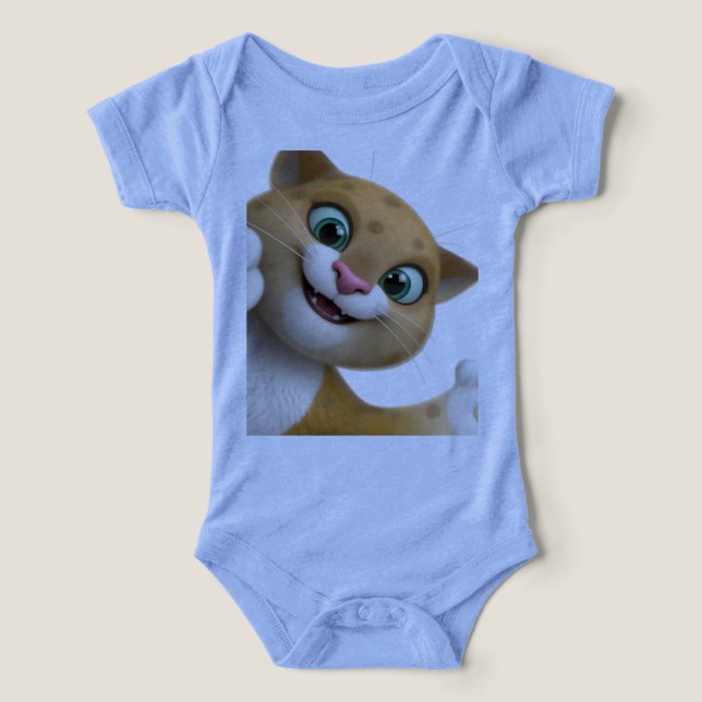 Playful Cute Cat Cartoon Close-Up (Design Front)