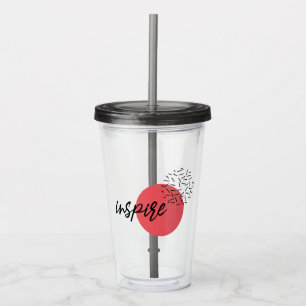 Playful, cute, modern, simple design of Inspire Acrylic Tumbler