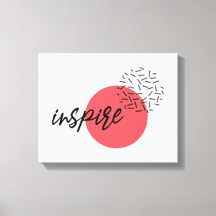 Playful, cute, modern, simple design of Inspire Canvas Print