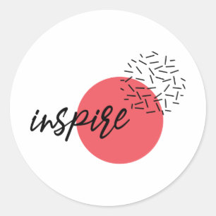 Playful, cute, modern, simple design of Inspire Classic Round Sticker