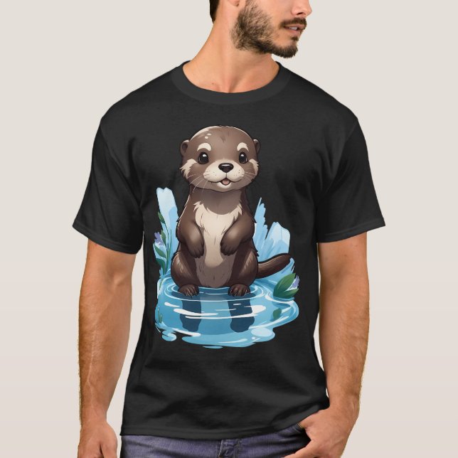 Playful Cute Otter T-Shirt (Front)