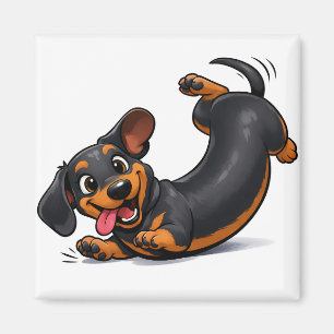 Playful Dachshund Puppy Magnet