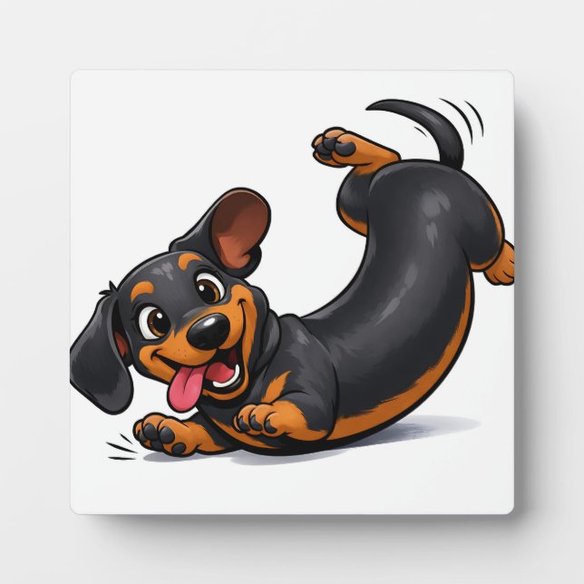 Playful Dachshund Puppy  Plaque (Front)