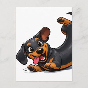 Playful Dachshund Puppy Postcard