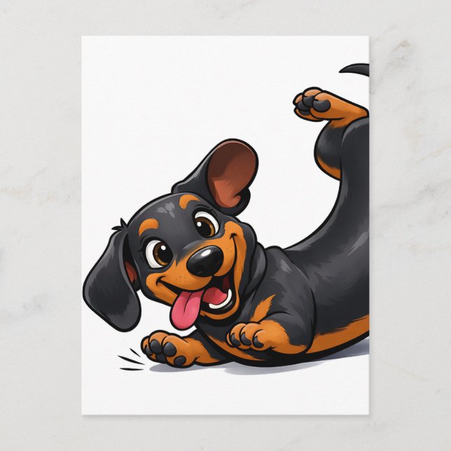 Playful Dachshund Puppy  Postcard (Front)
