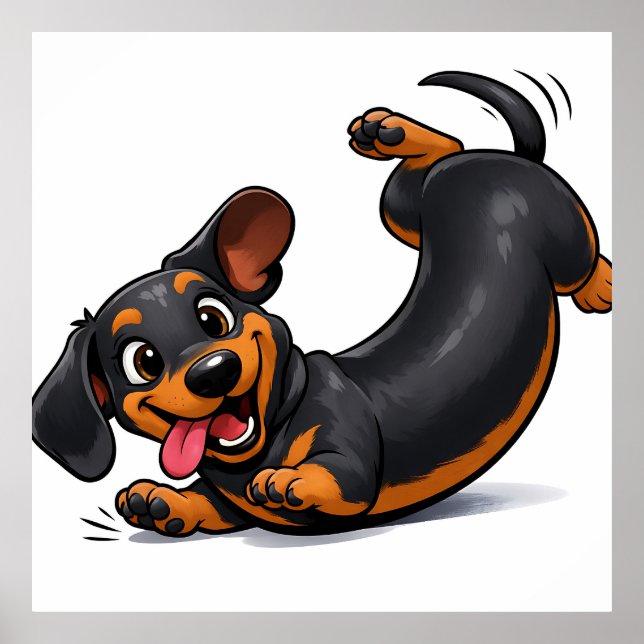 Playful Dachshund Puppy  Poster (Front)