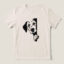 Playful Dalmatian Peek Women’s Minimalist T‑Shirt
