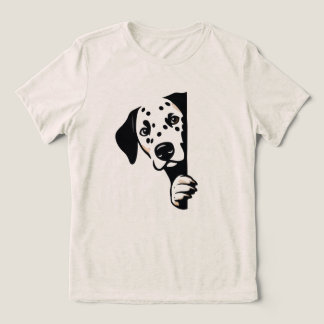 Playful Dalmatian Peek Women’s Minimalist T‑Shirt Tri-Blend Shirt