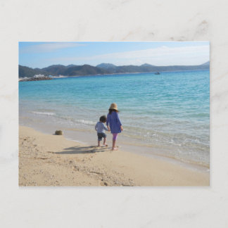 Playful day on the beach Photography Postcard