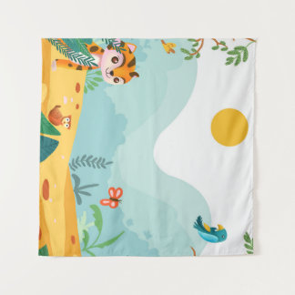 Playful & Descriptive, Playful Jungle Cub Digital  Tapestry